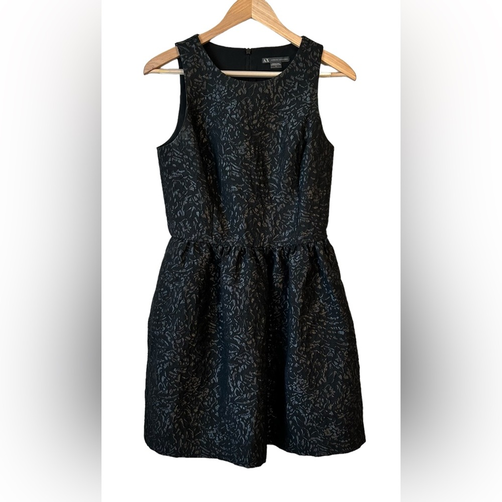 Armani Exchange Black Holiday Dress Floral Women's Sleeveless W/ Pockets Size 6